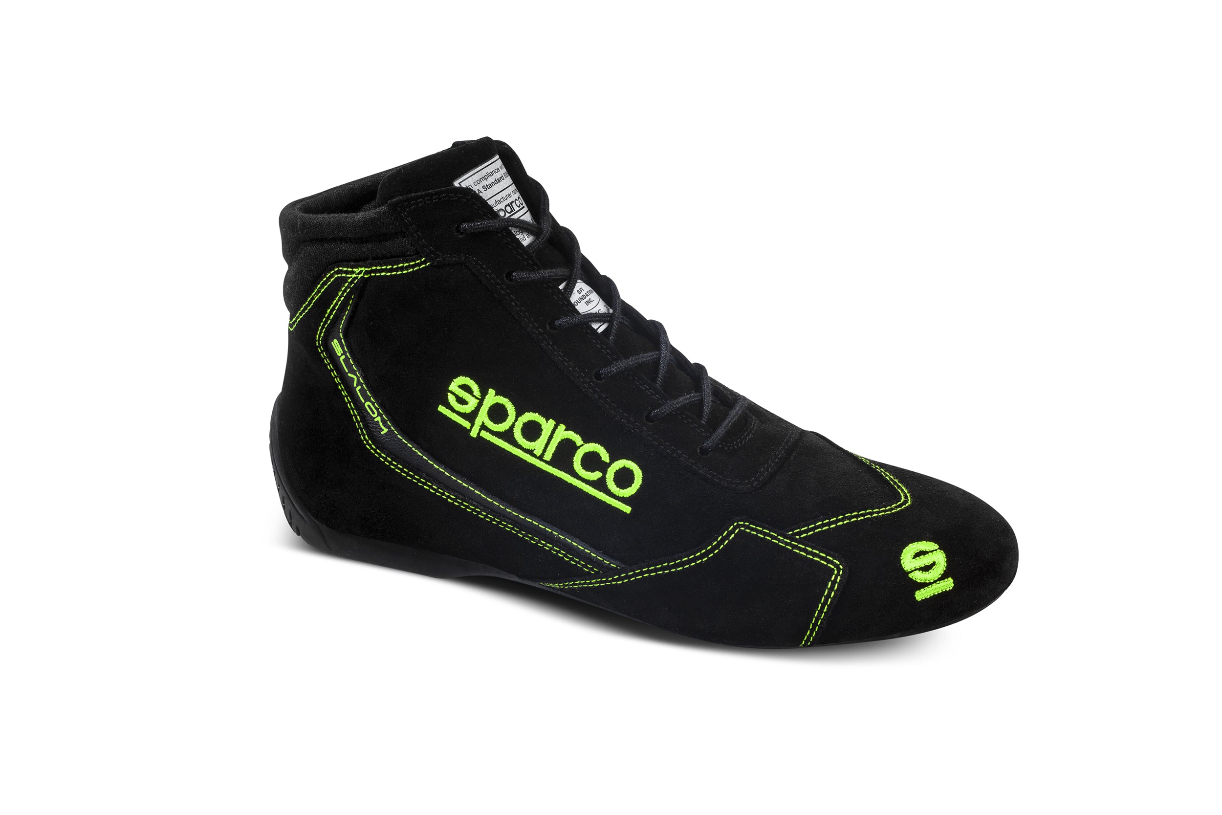 SPARCO 00129544NRVF Racing shoes SLALOM 2022, FIA 8856-2018, black/green, size 44 Photo-0