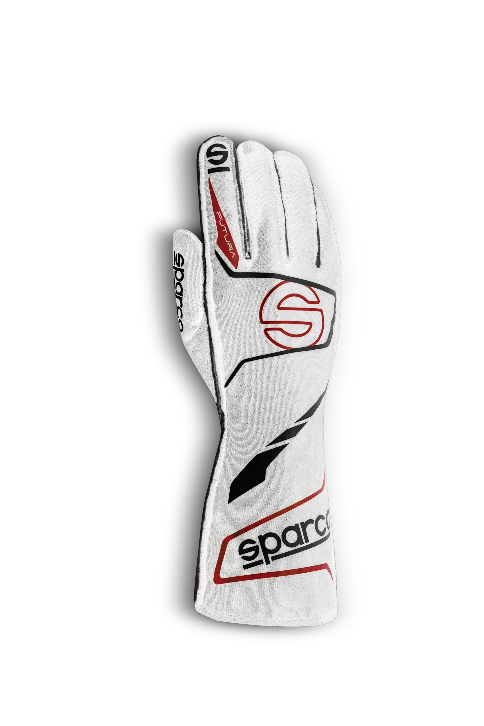 SPARCO 00136510BINR FUTURA Racing gloves, FIA 8856-2018, white/black, size 10 Photo-0