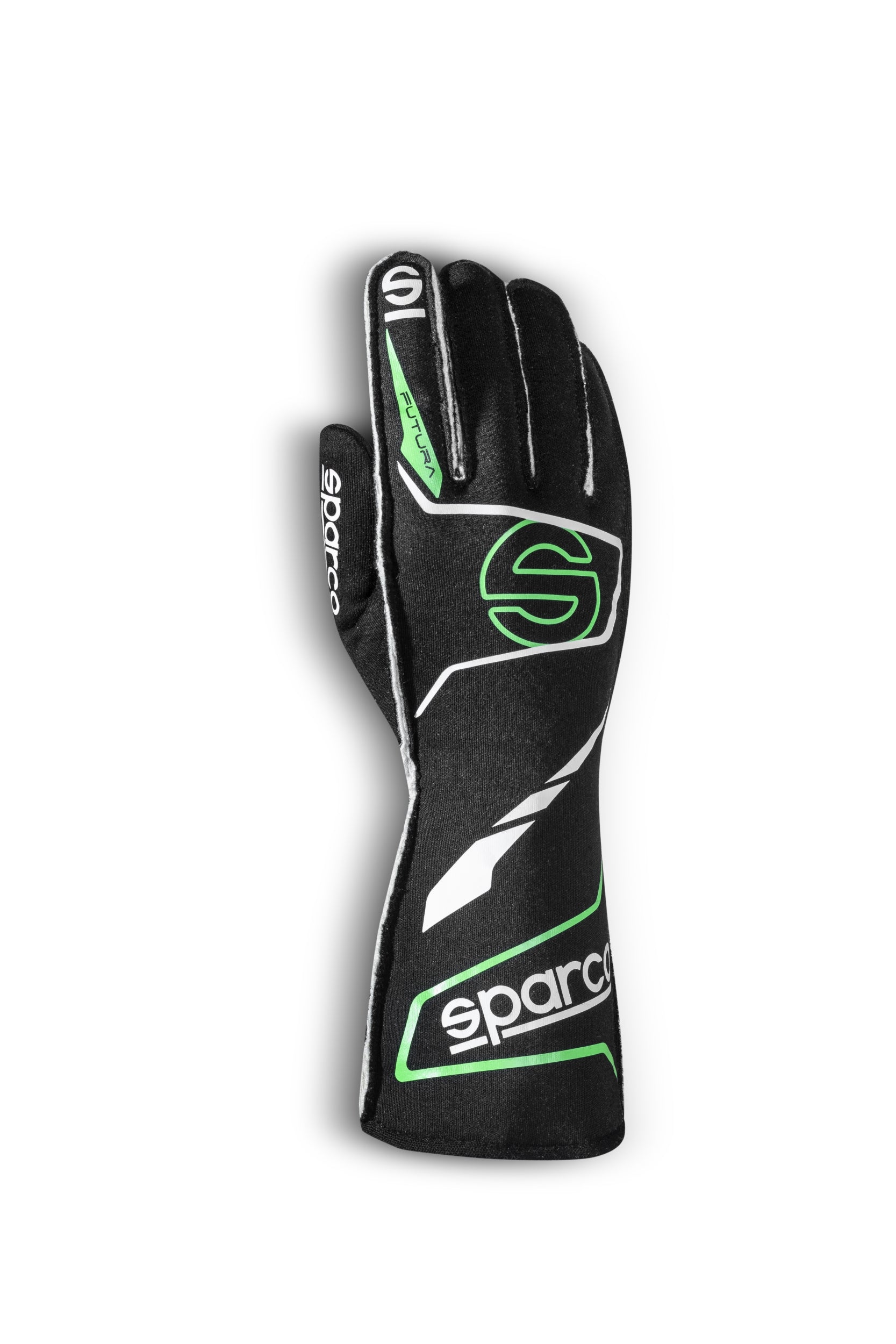 SPARCO 00136510NRVF FUTURA Racing gloves, FIA 8856-2018, black/green, size 10 Photo-0