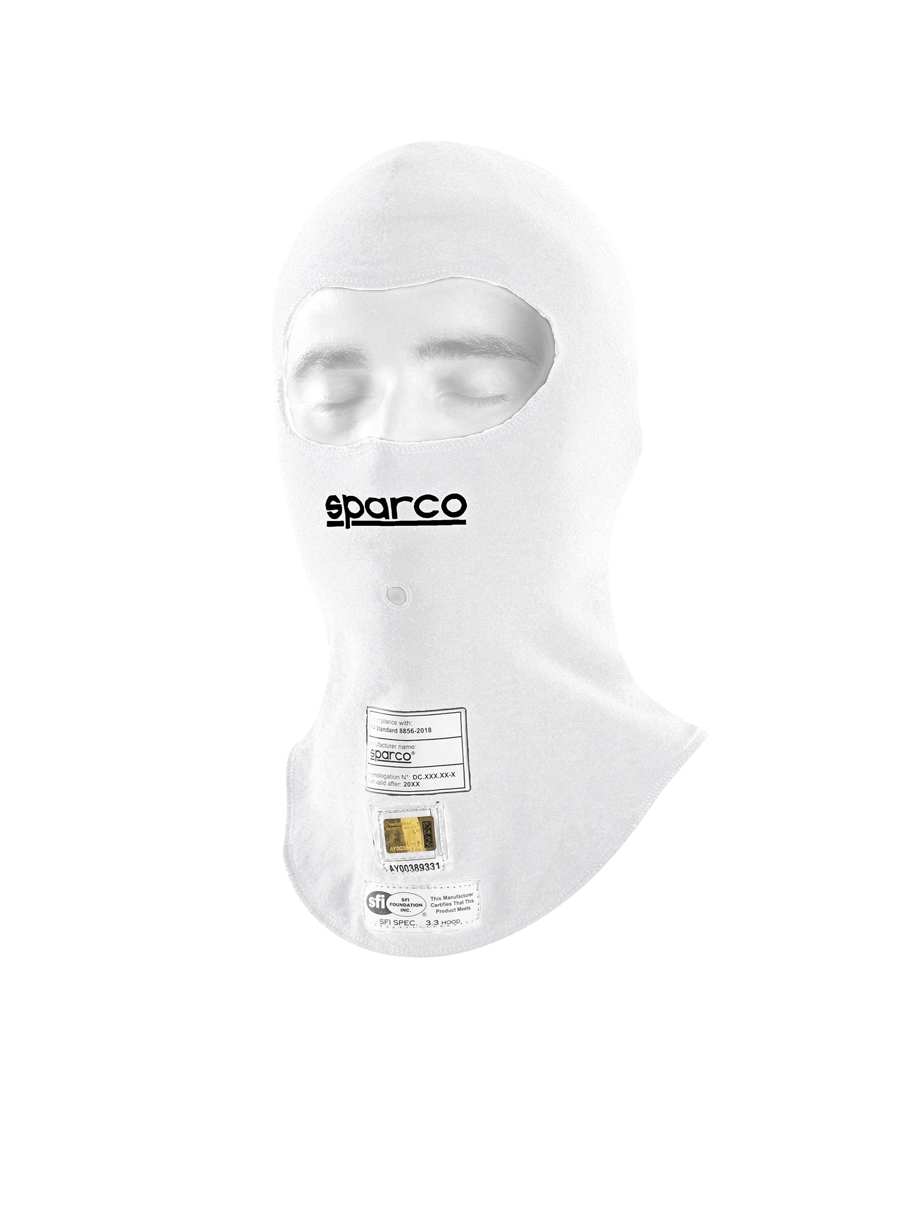 SPARCO 001408BO Racing balaclava RW-11 EVO, FIA 8856-2018, white, one size Photo-0