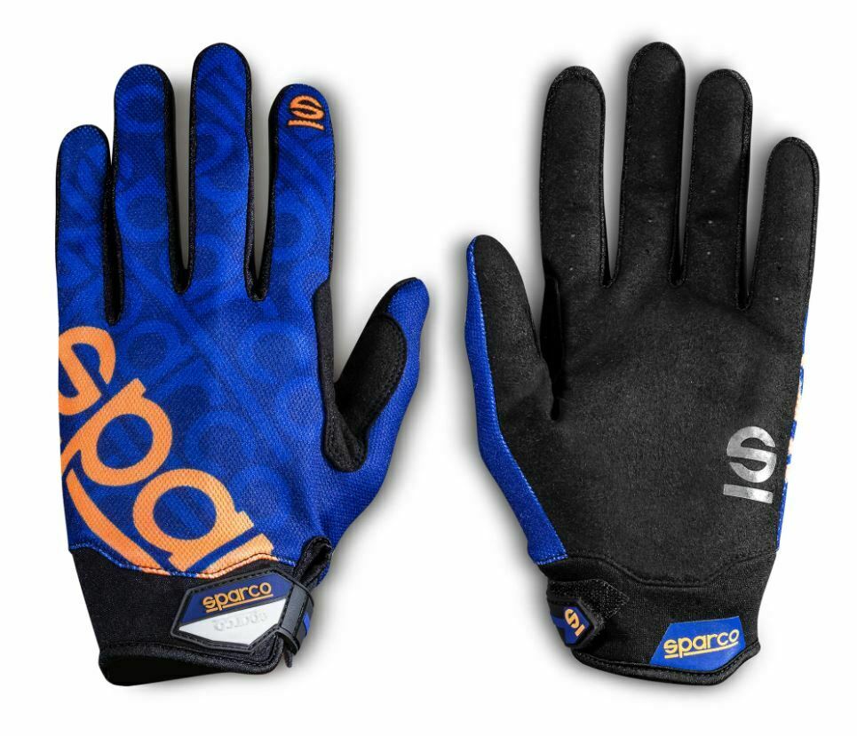 SPARCO 002093BMAF4XL Meca-3 Mechanics Gloves, navy blue/orange, size XL Photo-0