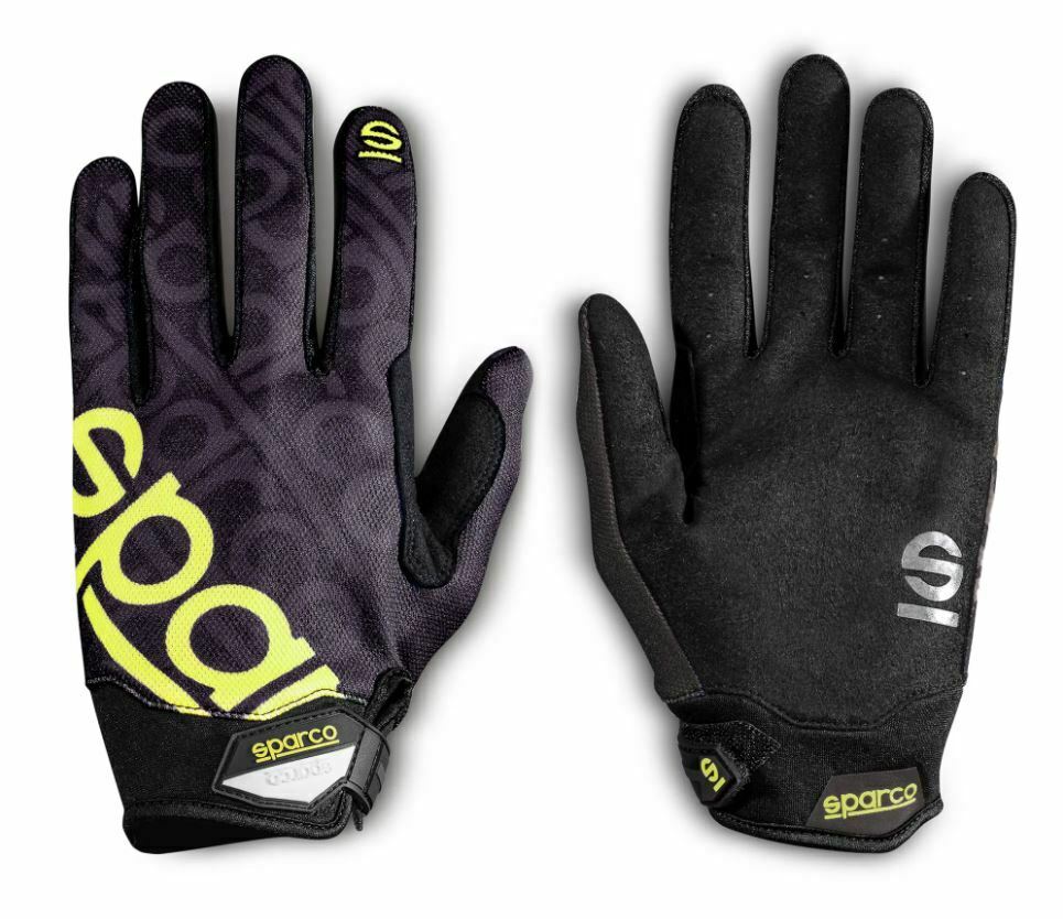 SPARCO 002093NRGF3L Meca-3 Mechanics Gloves, navy black/yellow, size L Photo-0