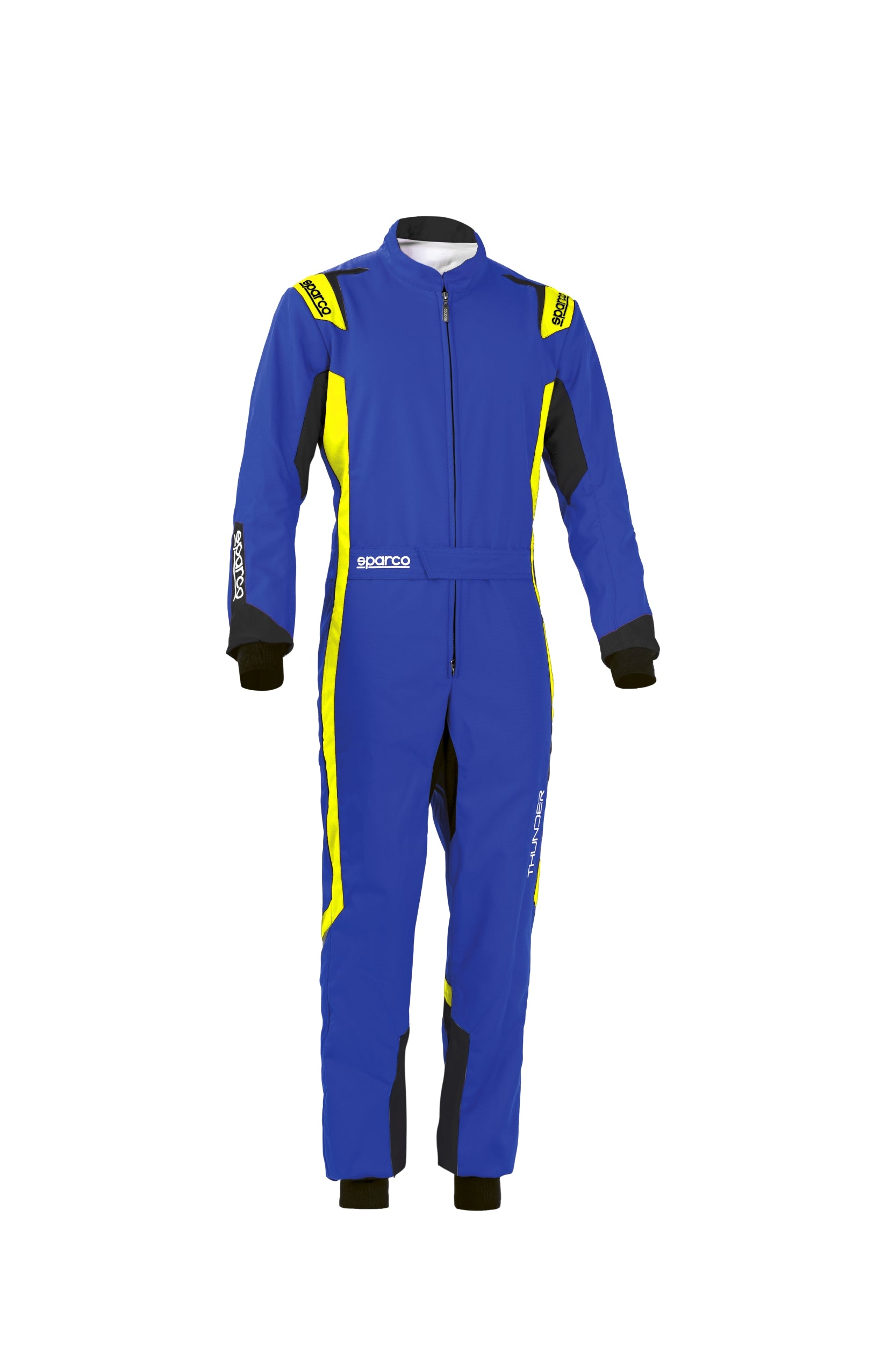 SPARCO 002342BSGF0XS THUNDER Kart suit, CIK, blue/yellow fluo, size XS Photo-0
