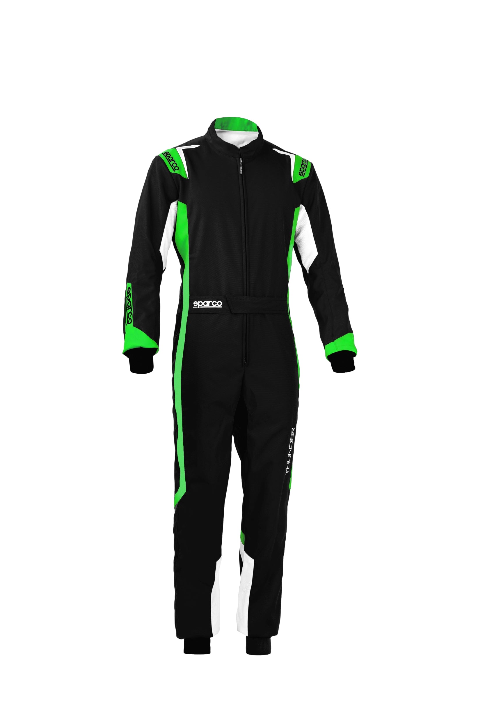 SPARCO 002342NRVF120 THUNDER YOUTH Kart suit, CIK, black/green, size 120 Photo-2