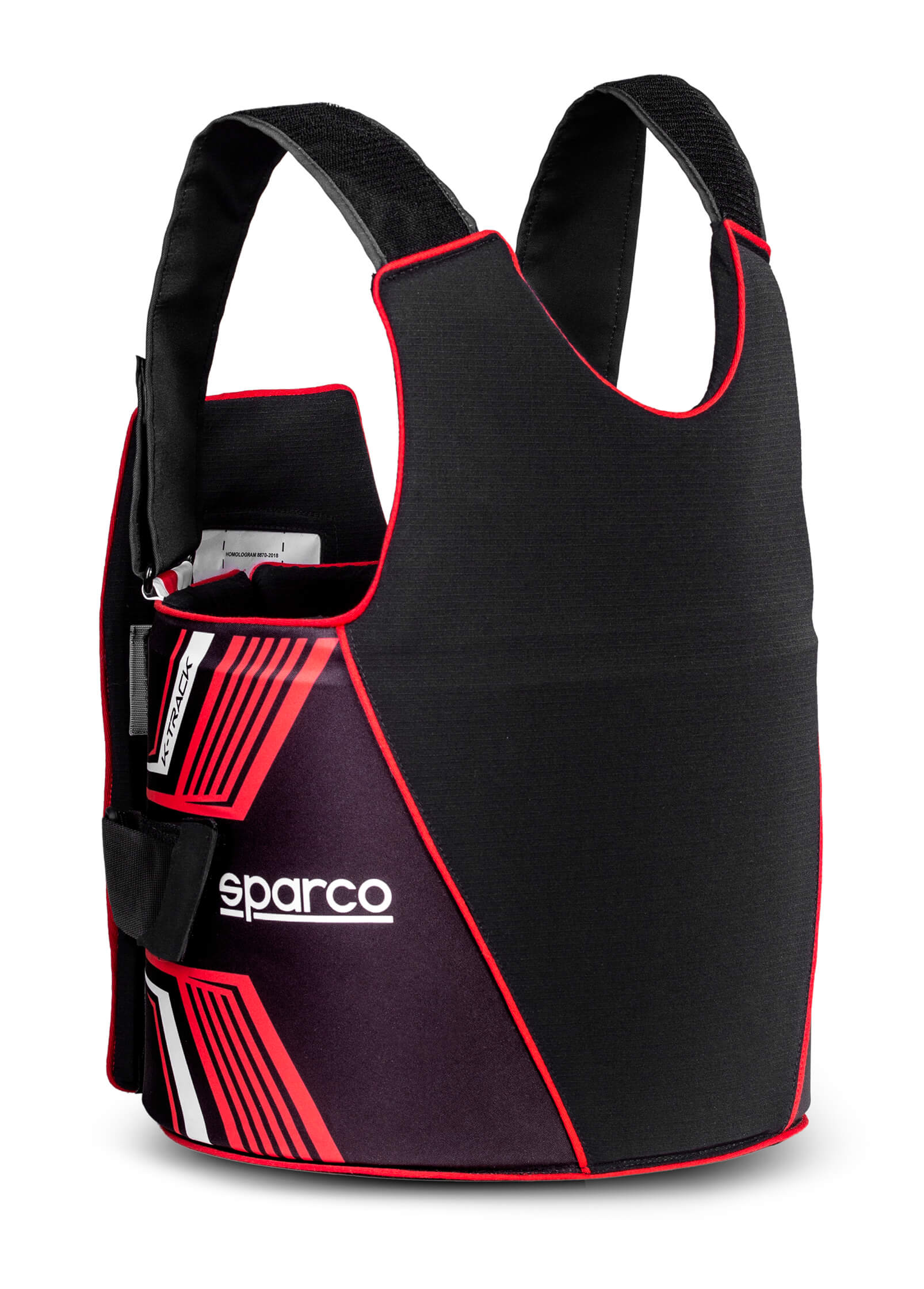SPARCO 002406KNRRS1213 K-TRACK Karting Rib Protector, FIA 8870-2018, child, black/red, size 120-130 Photo-2