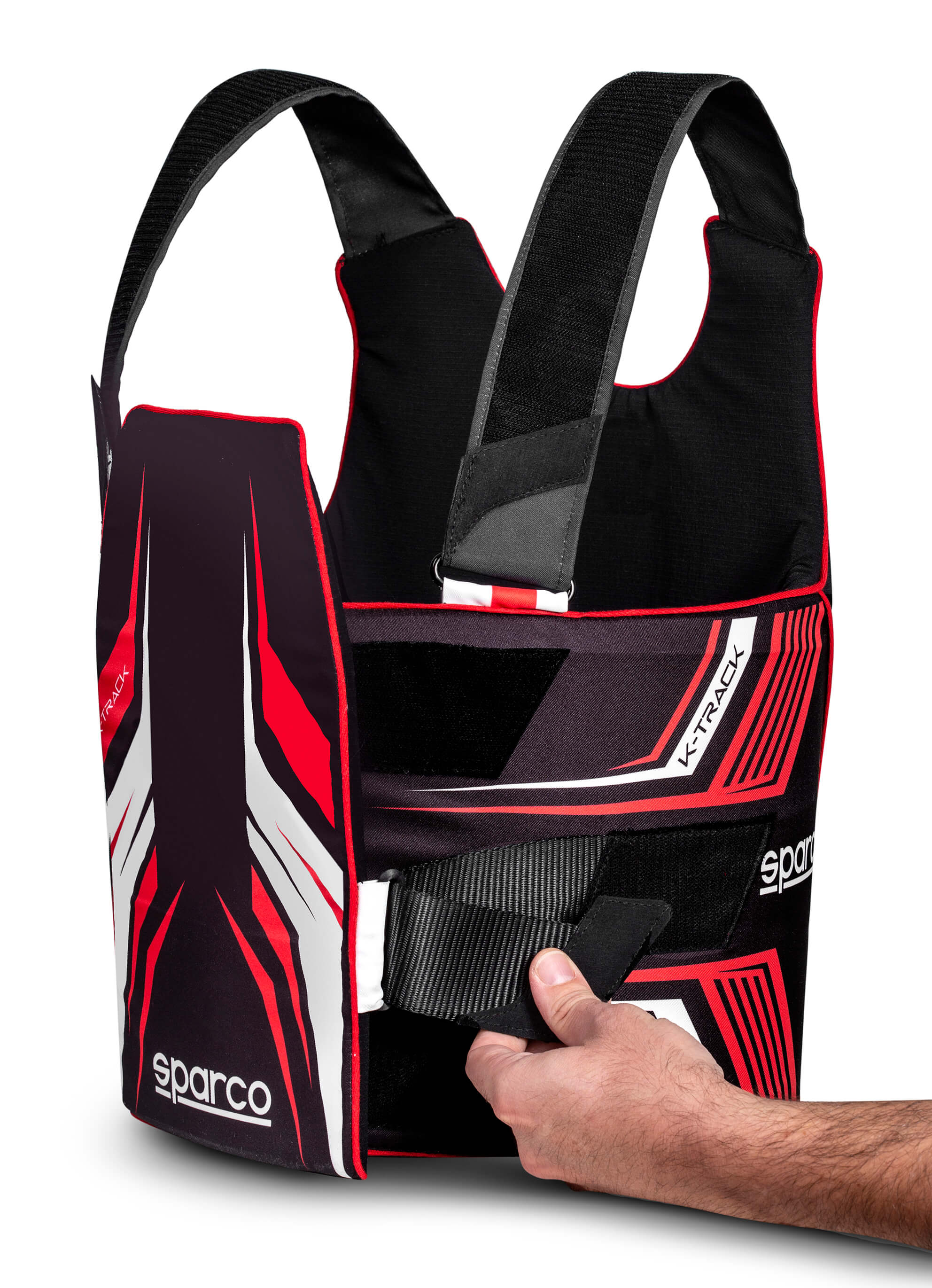 SPARCO 002406KNRRS1415 K-TRACK Karting Rib Protector, FIA 8870-2018, child, black/red, size 140-150 Photo-4