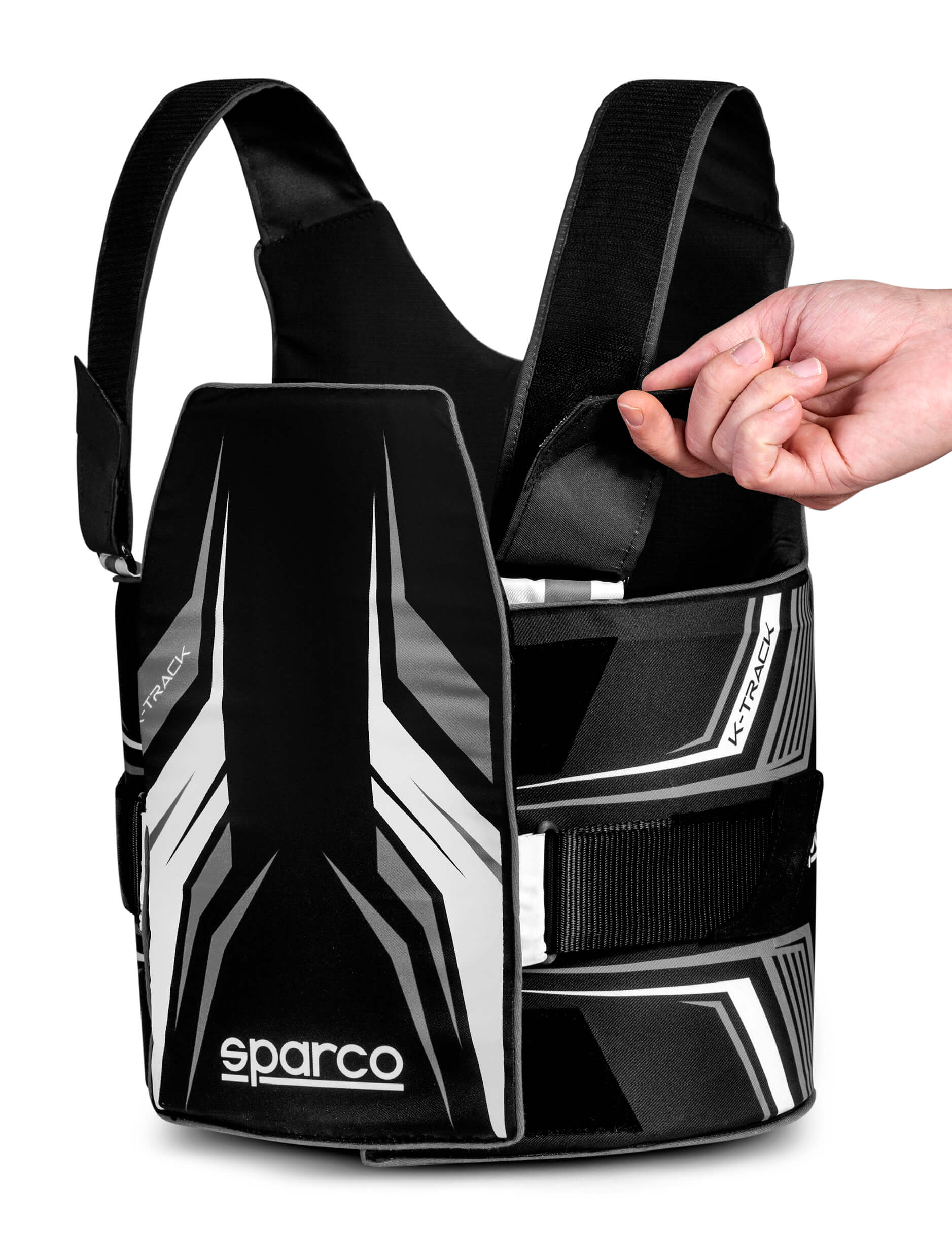 SPARCO 002406KNRBI1415 K-TRACK Karting Rib Protector, FIA 8870-2018, child, black/white, size 140-150 Photo-3