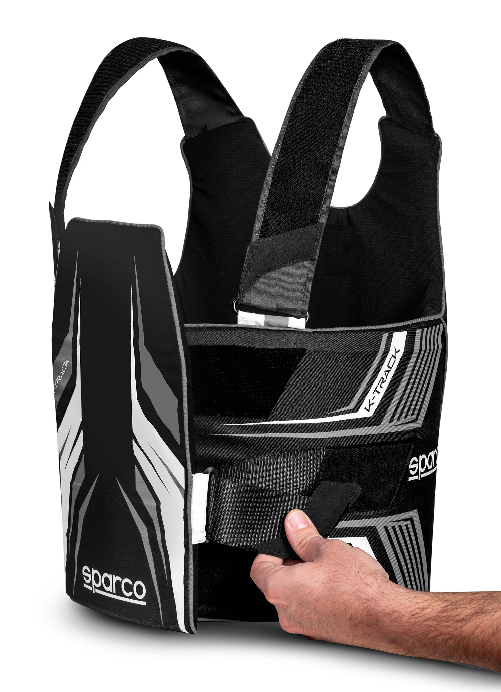 SPARCO 002406KNRBI1415 K-TRACK Karting Rib Protector, FIA 8870-2018, child, black/white, size 140-150 Photo-4