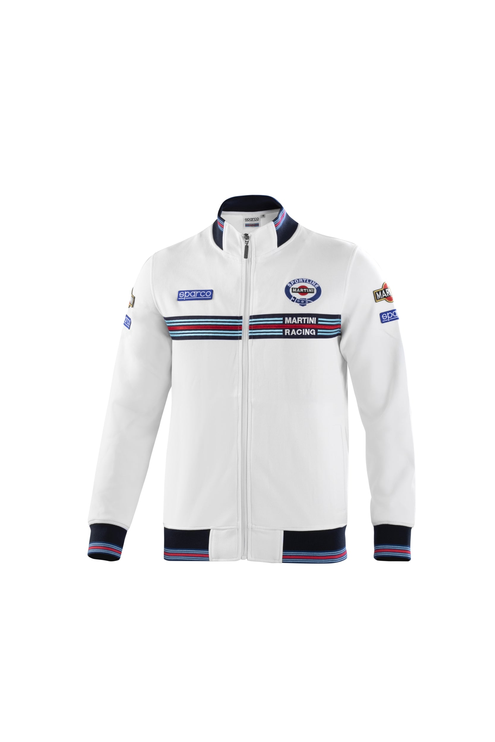 SPARCO 01278MRBI3L Sweatshirt FULL ZIP MARTINI RACING, white, size L Photo-0