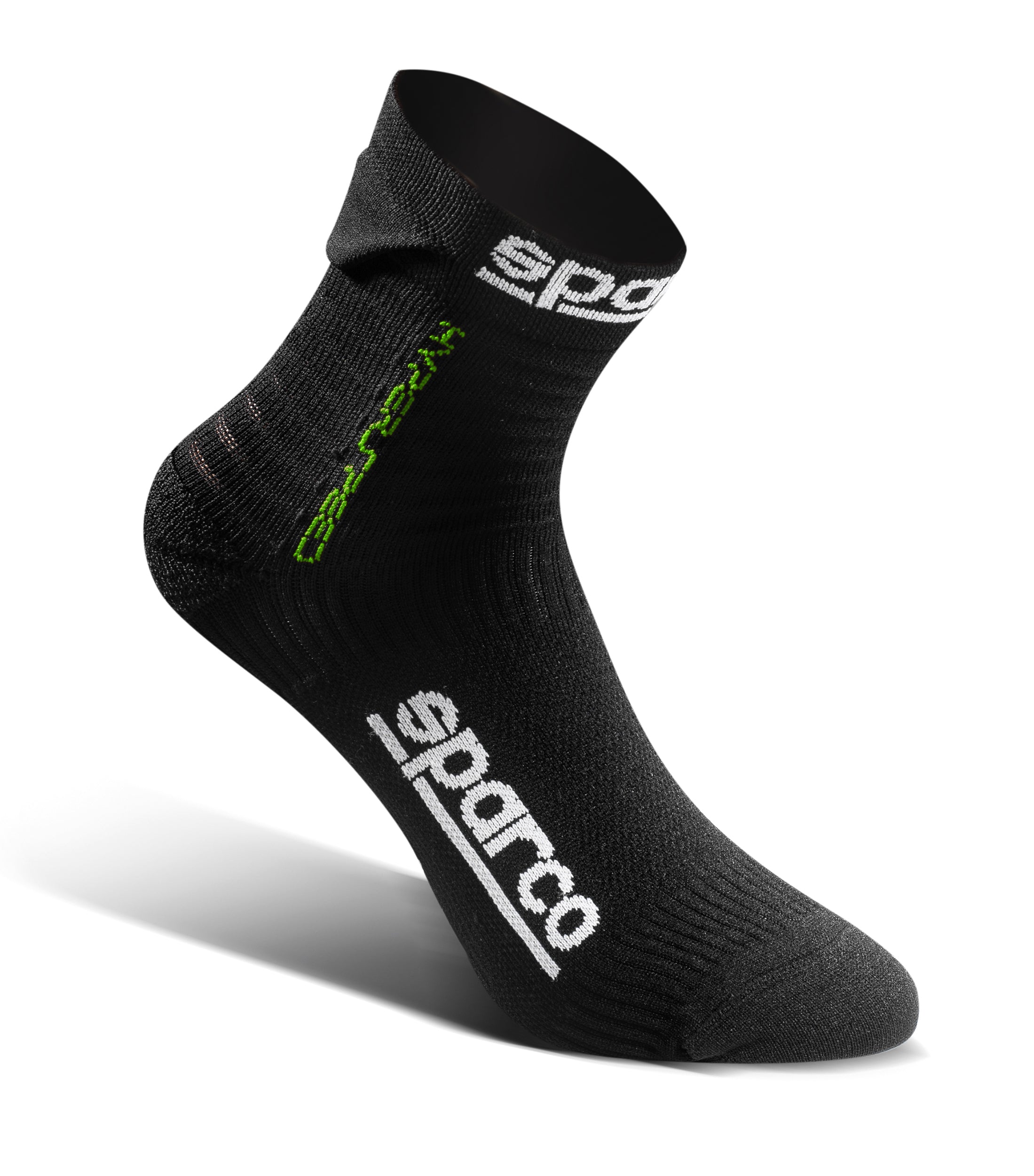SPARCO 01290NRVF4041 Driving socks HYPERSPEED, black/green, size 40/41 Photo-0