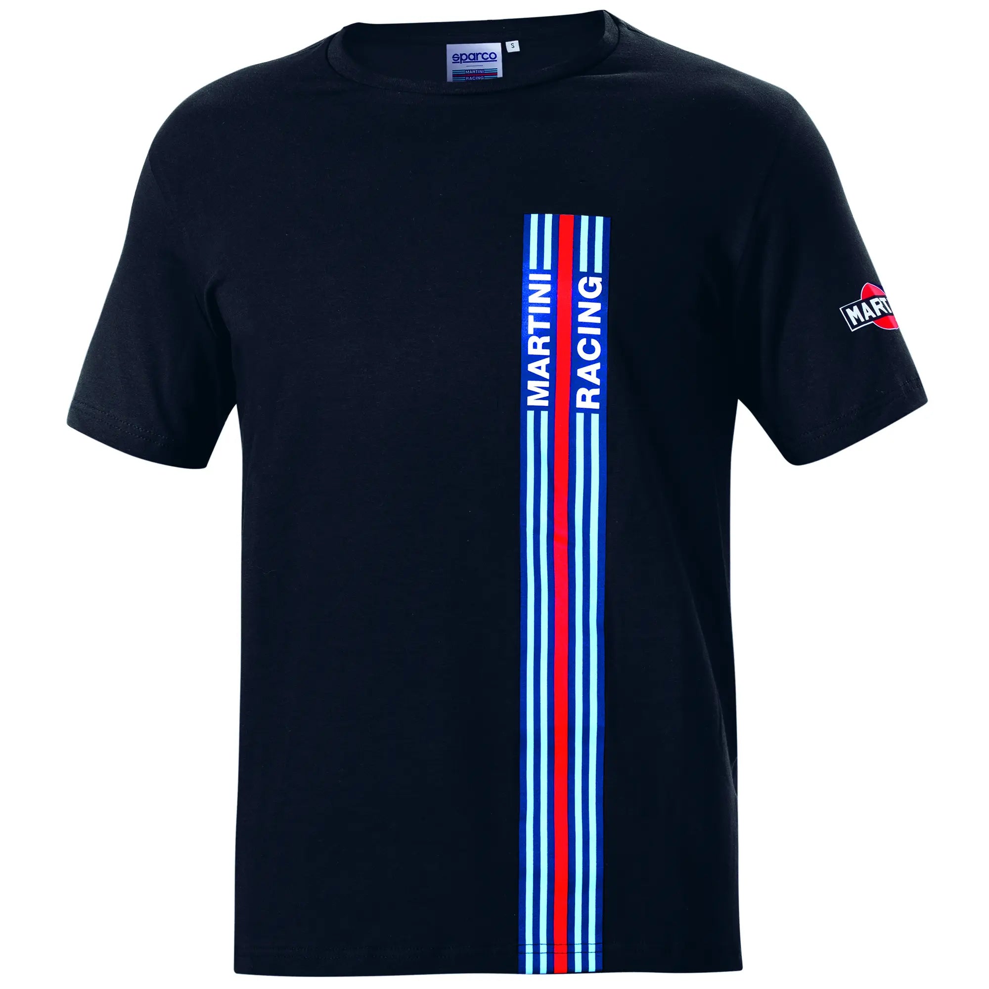 SPARCO 01339MRNR5XXL T-shirt BIG STRIPES MARTINI RACING, black, size XXL Photo-0