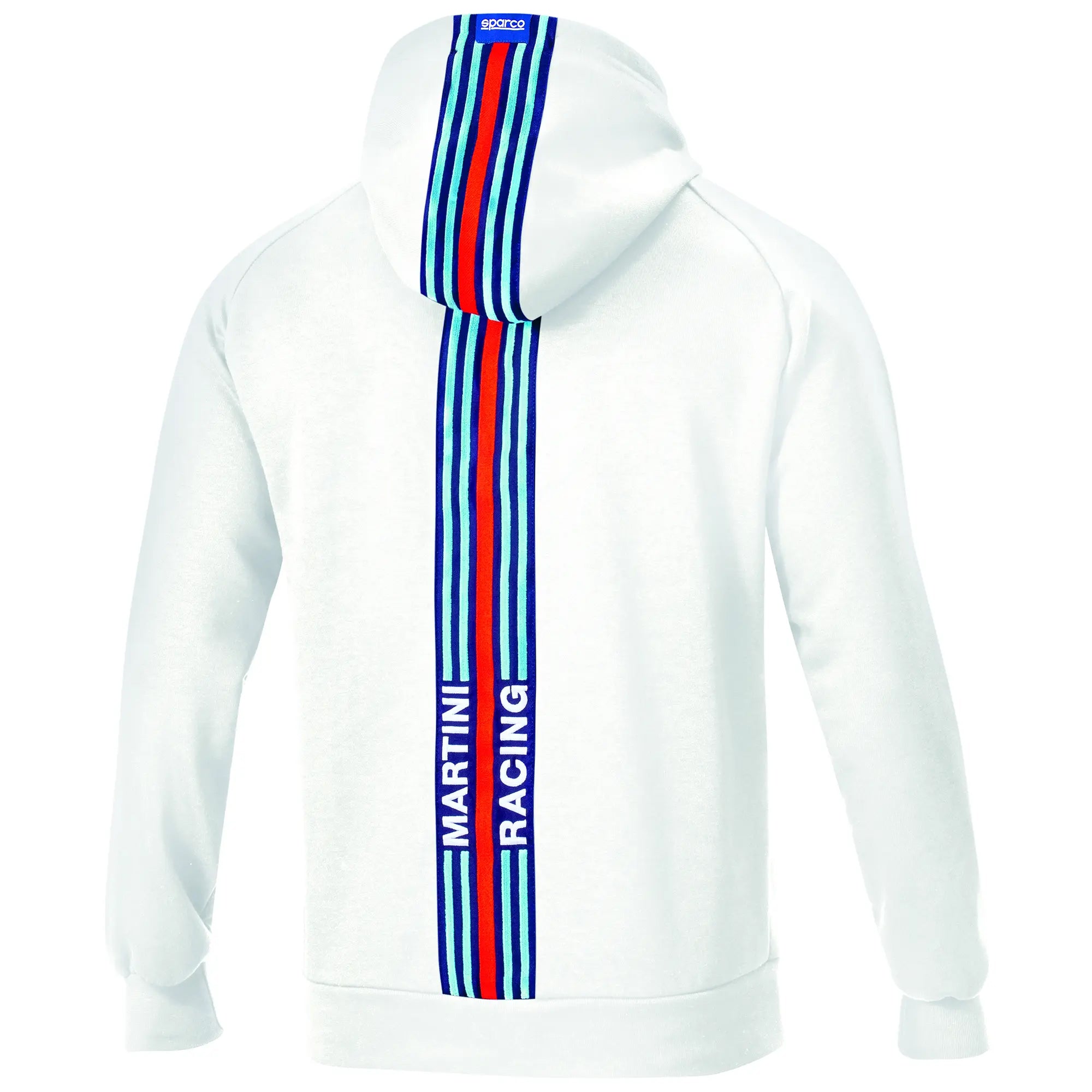 SPARCO 01340MRBI1S Hoodie BIG STRIPES MARTINI RACING, white, size S Photo-1