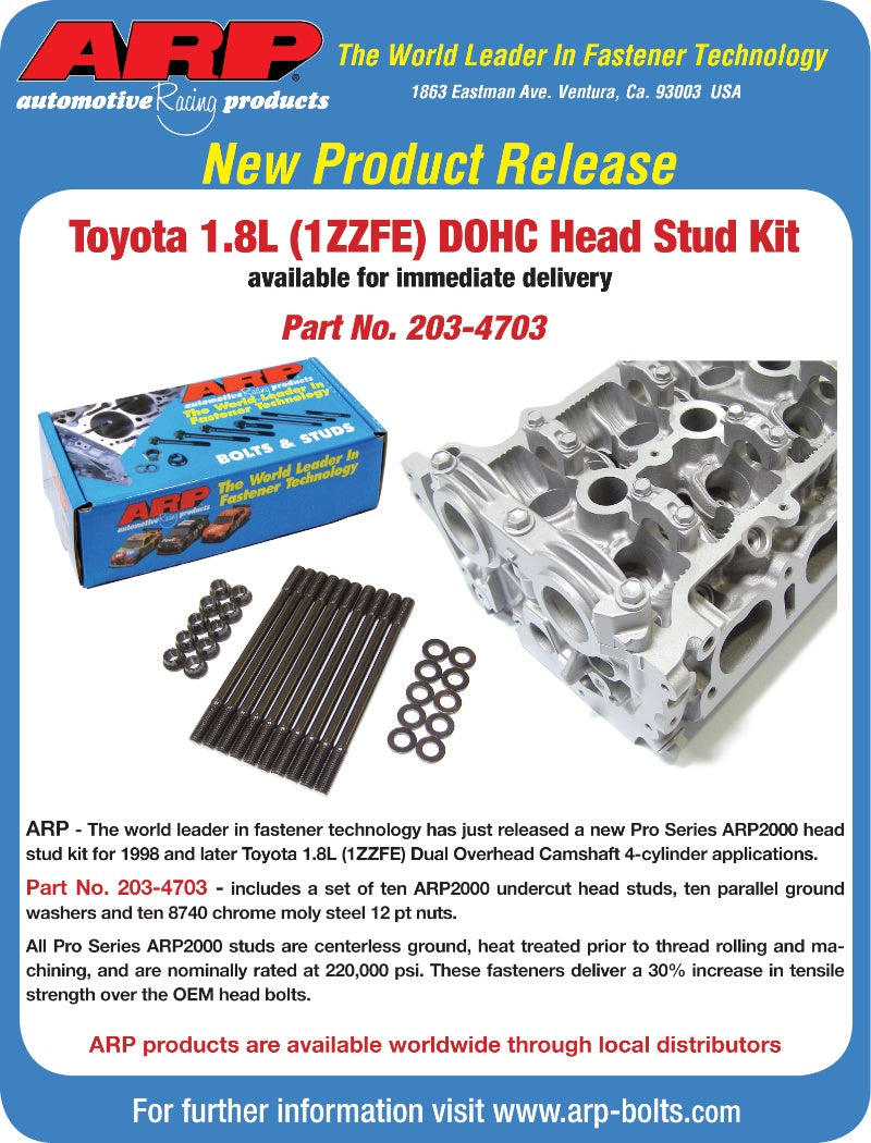 ARP 203-4703 Head Stud Kit for TOYOTA 1.8L (1ZZFE) 4-cylinder Photo-1