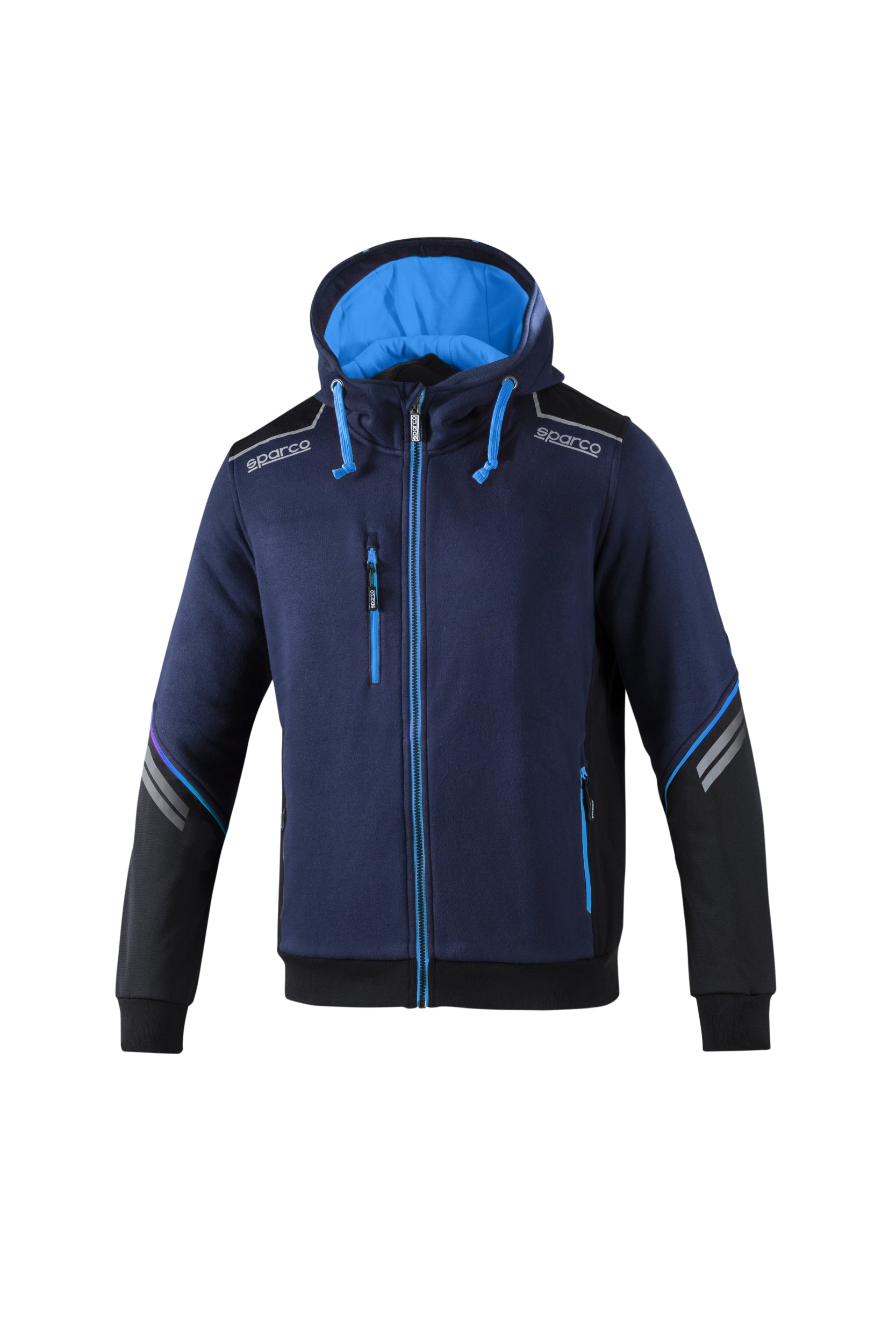 SPARCO 02414BMAZ6XXX TECH Hooded Full Zip, navy blue/blue, size XXXL Photo-0