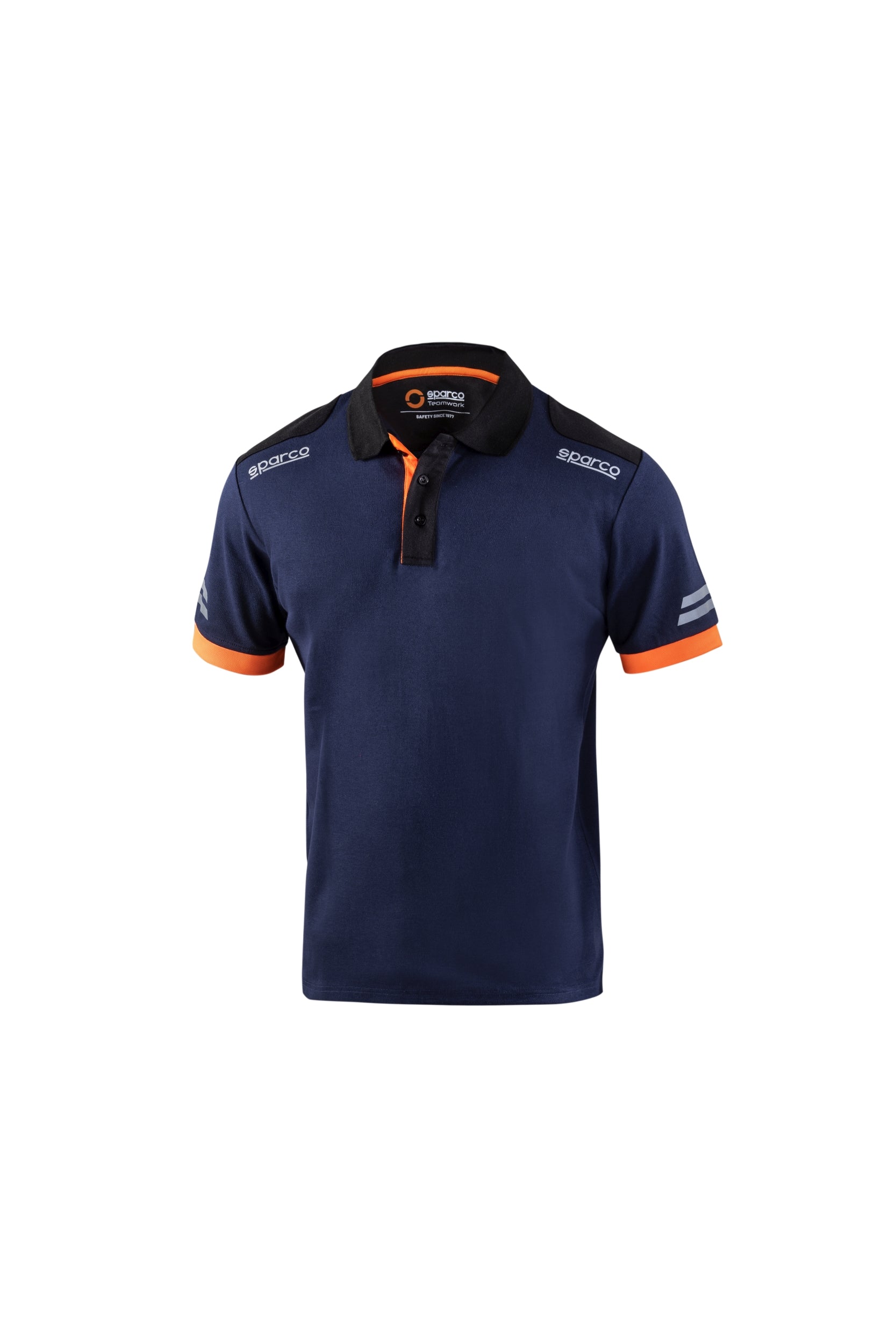 SPARCO 02415BMAF1S TECH Polo, navy blue/fluo orange, size S Photo-0