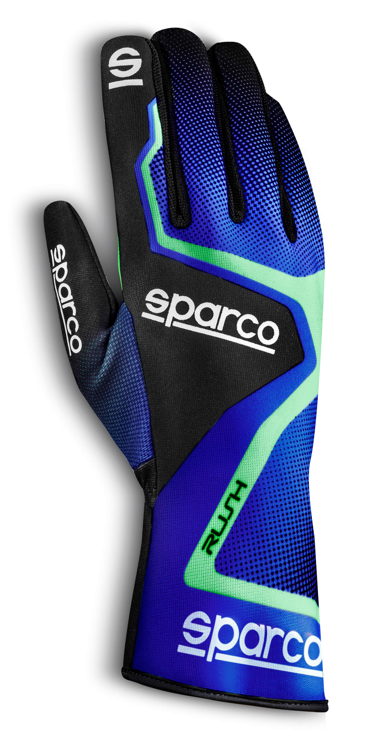 SPARCO 00255613BXVF Kart gloves RUSH, blue/black/green, size 13 Photo-0