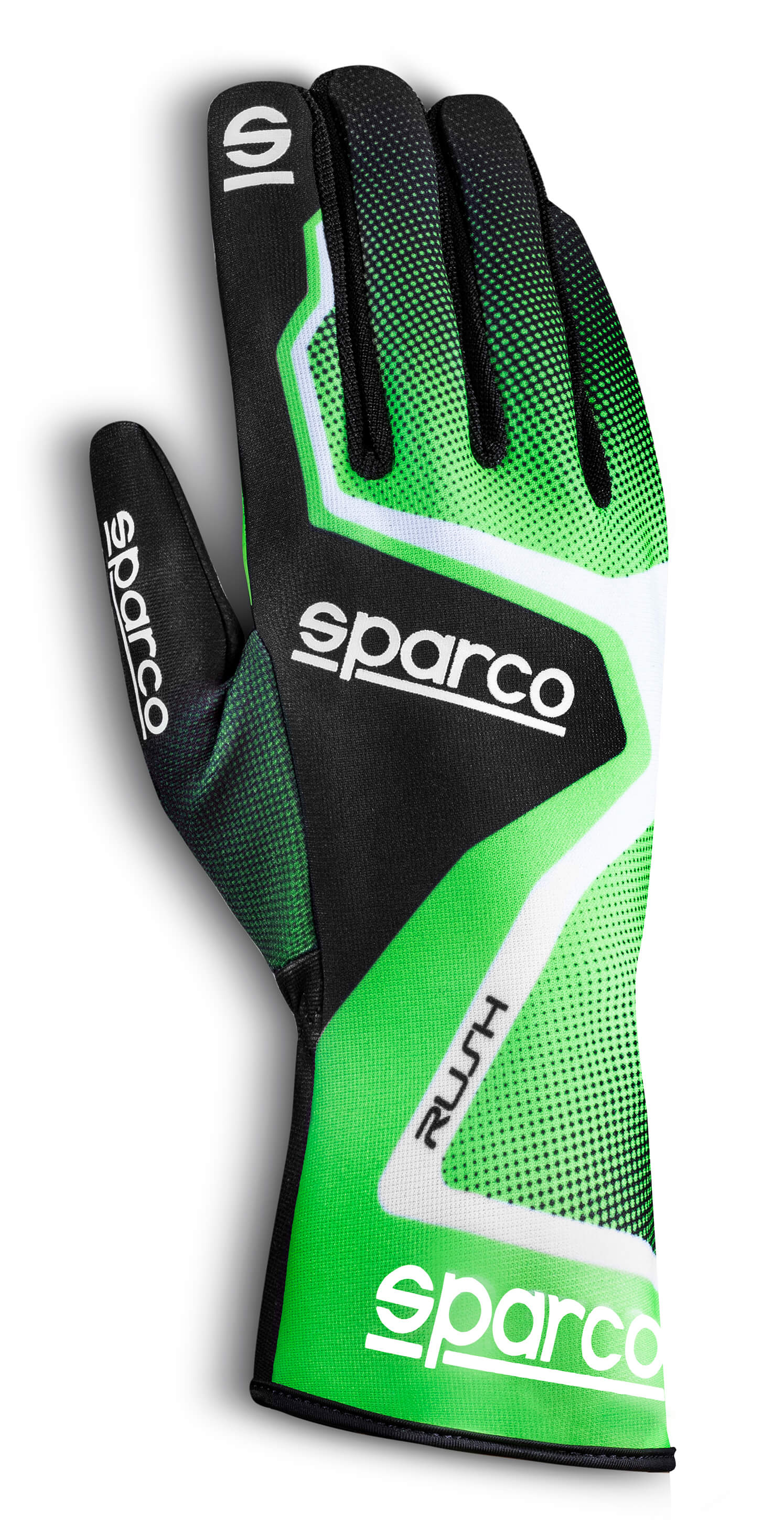 SPARCO 00255605VFNR Kart gloves RUSH, child, green/black/white, size 5 Photo-0