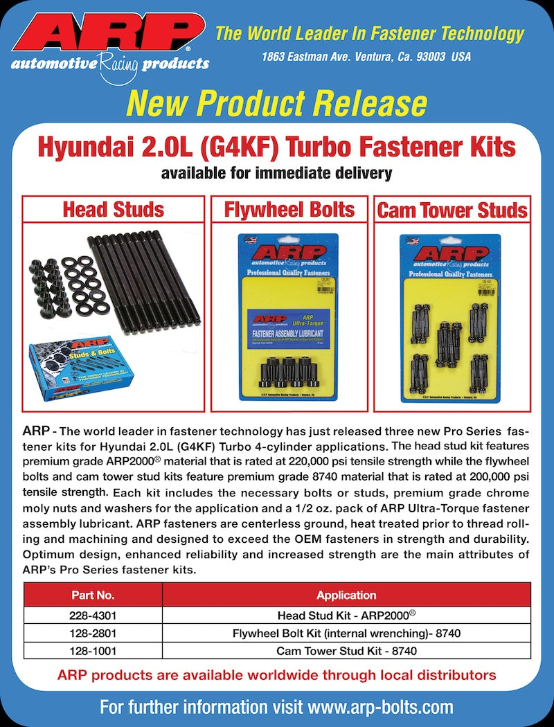 ARP 228-4301 Head Stud Kit for Hyundai 2.0L (G4KF) turbo Photo-2