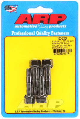 ARP 100-3204 Water Pump Pulley Stud Kit for 5/16-24 X 1.750?. 8740. black oxide. hex (fits 0.500? fan spacer) Photo-0