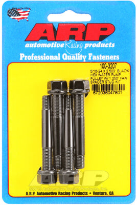 ARP 100-3207 Water Pump Pulley Stud Kit for 5/16-24 X 2.500?. 8740. black oxide. hex (fits 1.250? fan spacer) Photo-0