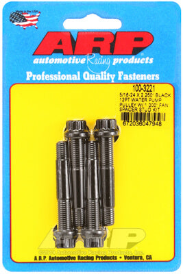 ARP 100-3221 Water Pump Pulley Stud Kit for 5/16-24 X 2.250?. 8740. black oxide. 12pt (fits 1.000? fan spacer) Photo-0