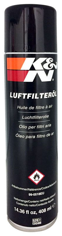 K&N 99-0518EU Air Filter Oil 14.36 fl oz/408 ml Aerosol Spray- Non-USFilter OIL; AEROSOL 14.36 FL OZ/408ML (DE/FR/NL/IT/PT) Photo-0