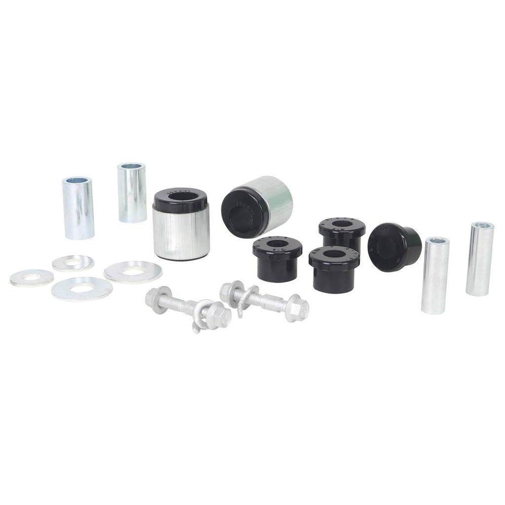 WHITELINE WEK082 Vehicle Essential Bushing Kit with Camber Bolts, Caster Correction/Control Arm Bushings for Mitsubishi Lancer Evolution 1996-2002 Photo-0