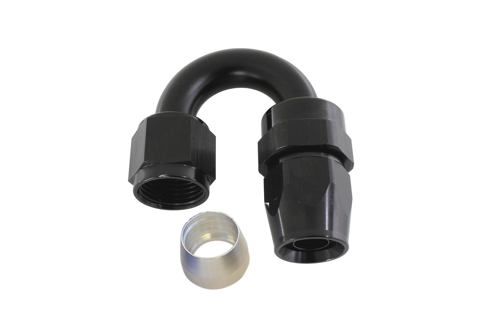 ARD ARTP6001-1808-BLK Fitting PTFE Hose Ends AN8 180° Degree Black Photo-0