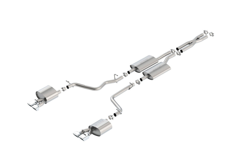BORLA 140482 Cat Back Exhaust System, Challenger SE / SXT V6-3.6L RWD, Tip №43, 2011-14, sound S-Type Photo-0