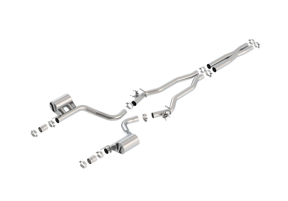 BORLA 140669 Cat Back Exhaust System, Charger SRT® Hellcat V8-6.2L SC RWD With imitation MDS, Tip №44, 2015-16, sound ATAK Photo-1