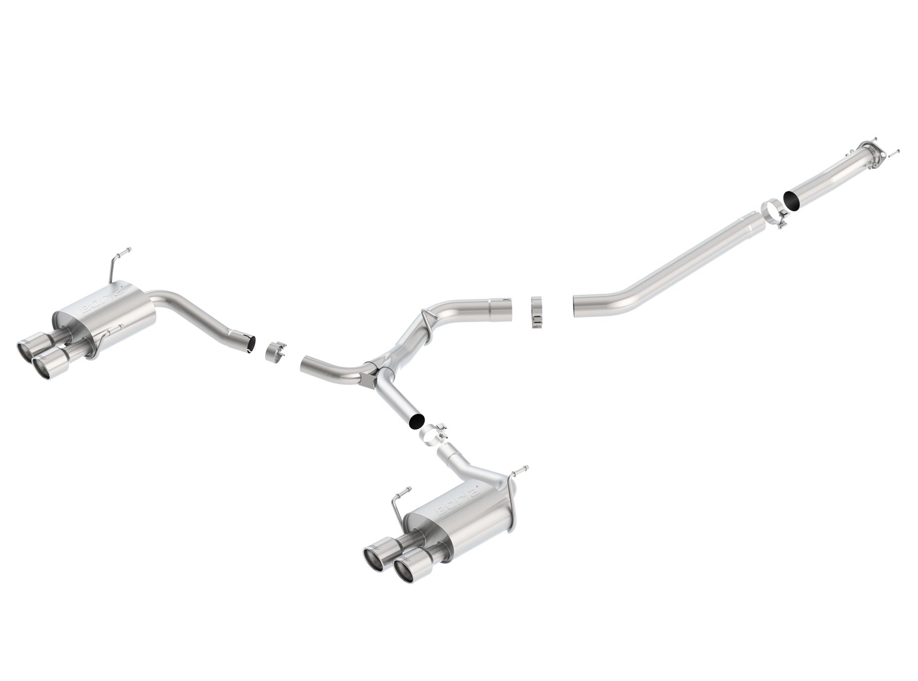 BORLA 140595 Cat Back Exhaust System, Impreza WRX / WRX STI Sedan 2.0L / 2.5L Turbo, 2015-16, sound S-Type Photo-0