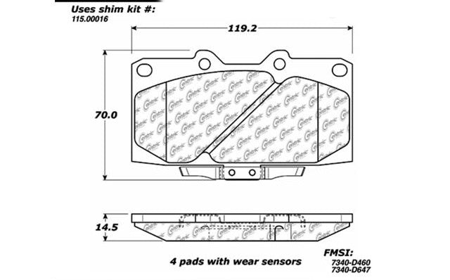 STOPTECH 309.06470 Front Sport Brake Pads with Shims & Hardware NISSAN 300ZX 1989-1996 Photo-0