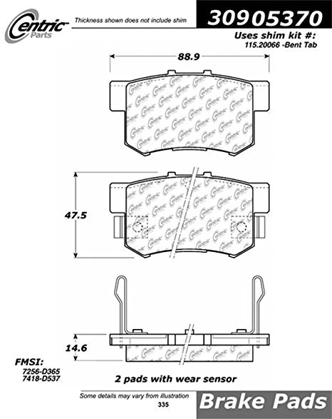 STOPTECH 309.05370 Front/Rear Sport Brake Pads with Shims & Hardware ACURA/HONDA Accord/Civic/CR-Z/CSX 1987-2019 Photo-0