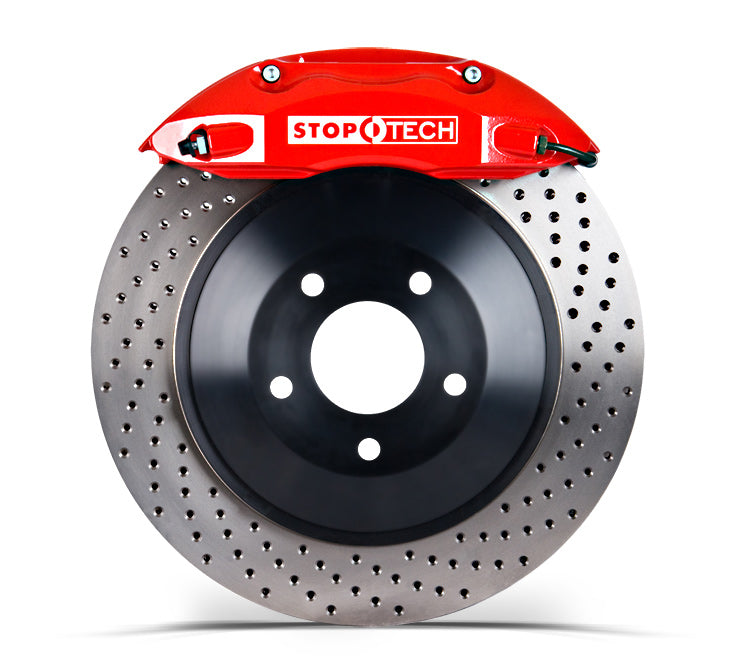 STOPTECH 83.546.4600.72 BBK 2PC ROTOR, FRONT DRILLED 332x32/ST40 RED MAZDA RX7 '93-95 Photo-0