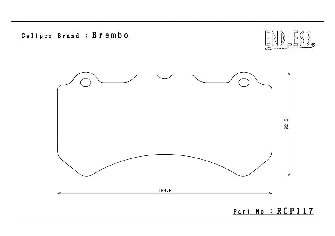 ENDLESS RCP117ES88G Front brake pads 18,5mm NISSAN R35 GTR Brembo caliper Photo-0
