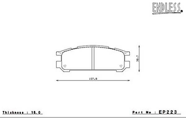 ENDLESS EP223N38SP Rear brake pads SUBARU IMPREZA/RS/WRX STI/GC8/GF8 WRX STi/LEGACY TURB/GT Photo-0