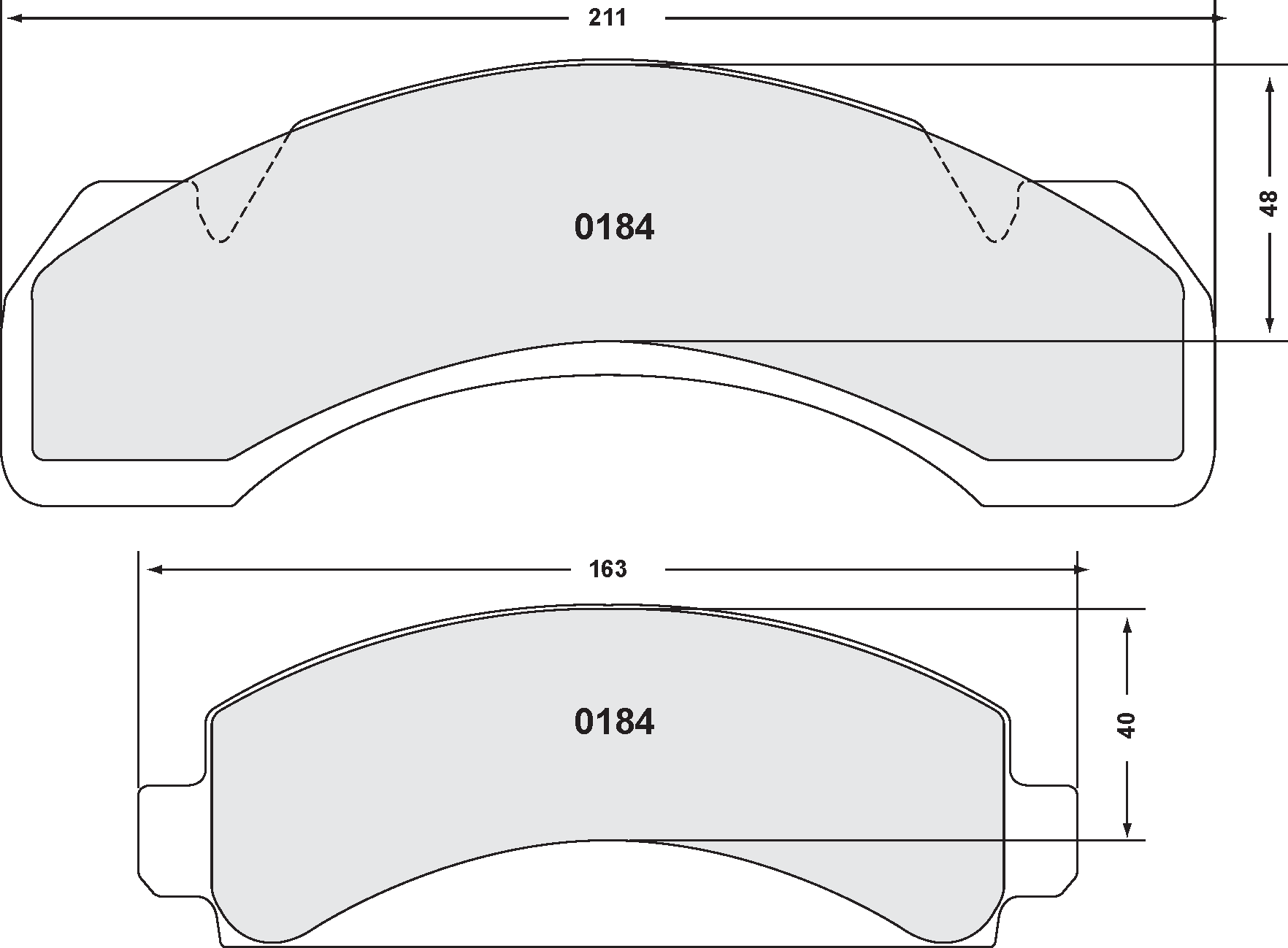 PFC 0184.10 Rear Brake Pads for CHEVROLET C3500 1995 - 2000 / International 1452SC Caliper (Z-RATED Compound) Photo-0