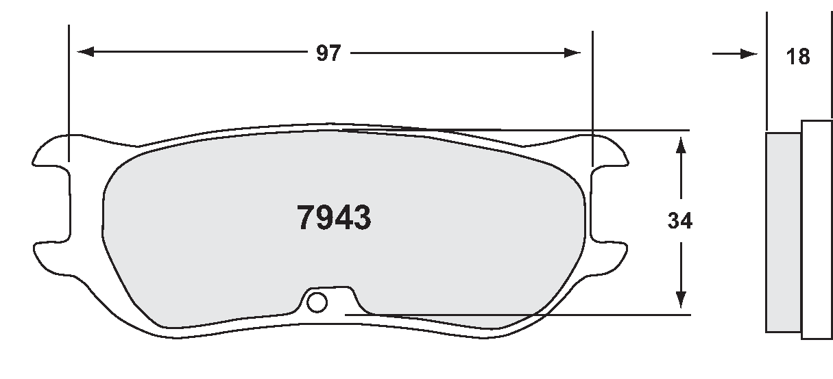 PFC 7943.01.18.44 Brake pads RACE 01 CMPD 18MM ZR24 & ZR43 s (34mm radial depth) Photo-0