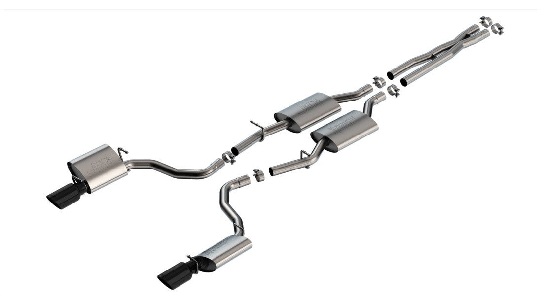 BORLA 140917BC Cat-Back Exhaust System S-Type Black Chrome for Dodge Charger R/T 2019-2022 Photo-0