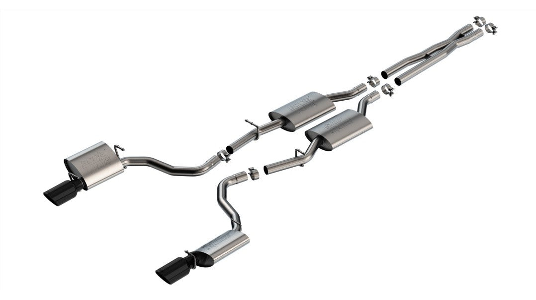 BORLA 140918BC Cat-Back Exhaust System ATAK® Black Chrome for Dodge Charger R/T 2019-2022 Photo-0