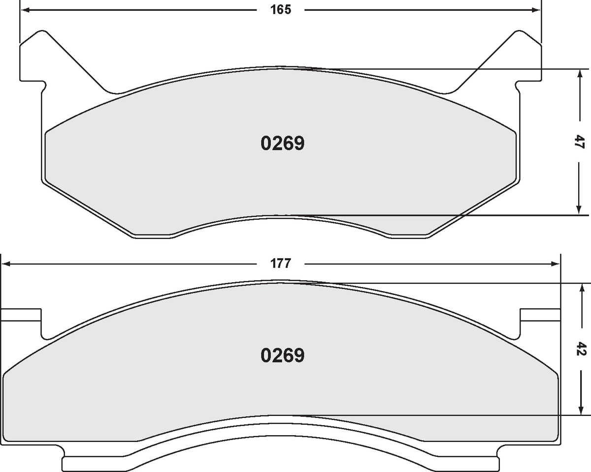 PFC 0269.10 Front Brake Pads for DODGE AD/AW (76-80), B-100 (73-80), D/W-100 (73-89), AD/AW-150 (81-92), B-1500/2500/3500 (96-98),D/W-150 (79-93) (Z-Rated Compound) Photo-0