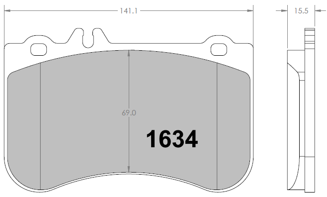 PFC 1634.01.00.44 Front Brake Pads for MERCEDES-Benz A45S W176 / CLA45 C117 / X117/SLC R172 (01 Compound) Photo-0