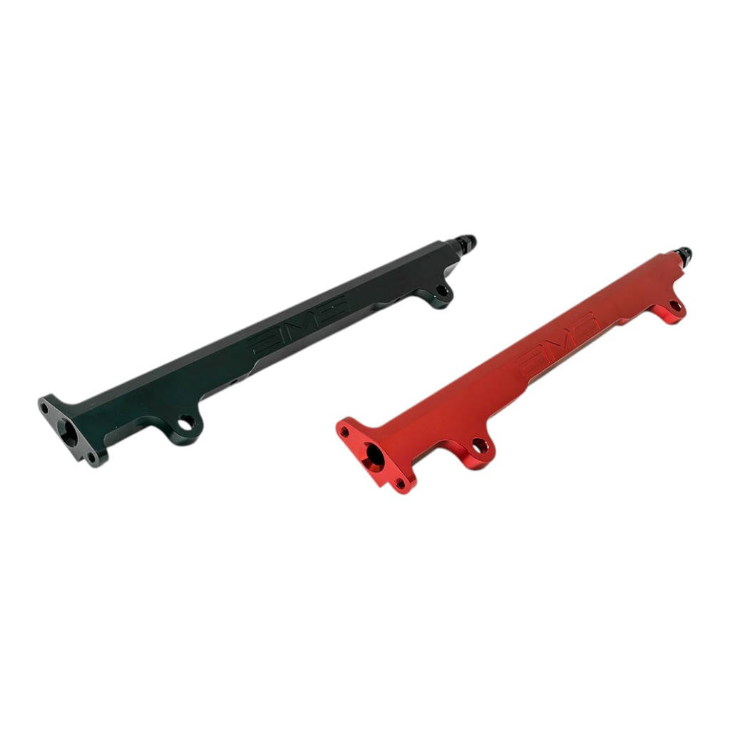 AMS AMS.04.07.0006-1 Aluminum Fuel Rail in Red with Pulsation Dampener for MITSUBISHI EVO X Photo-1