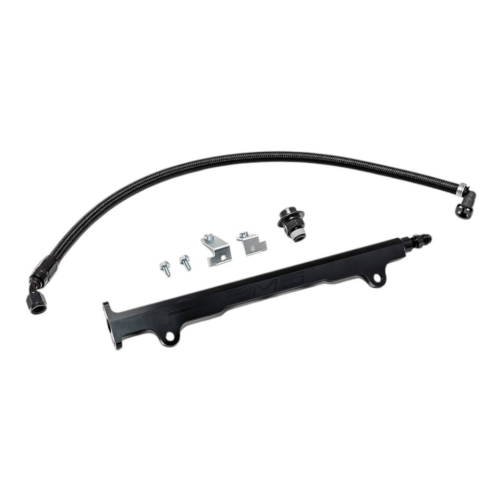 AMS AMS.04.07.0006-2 Aluminum Fuel Rail in Black with Pulsation Dampener for MITSUBISHI EVO X Photo-0