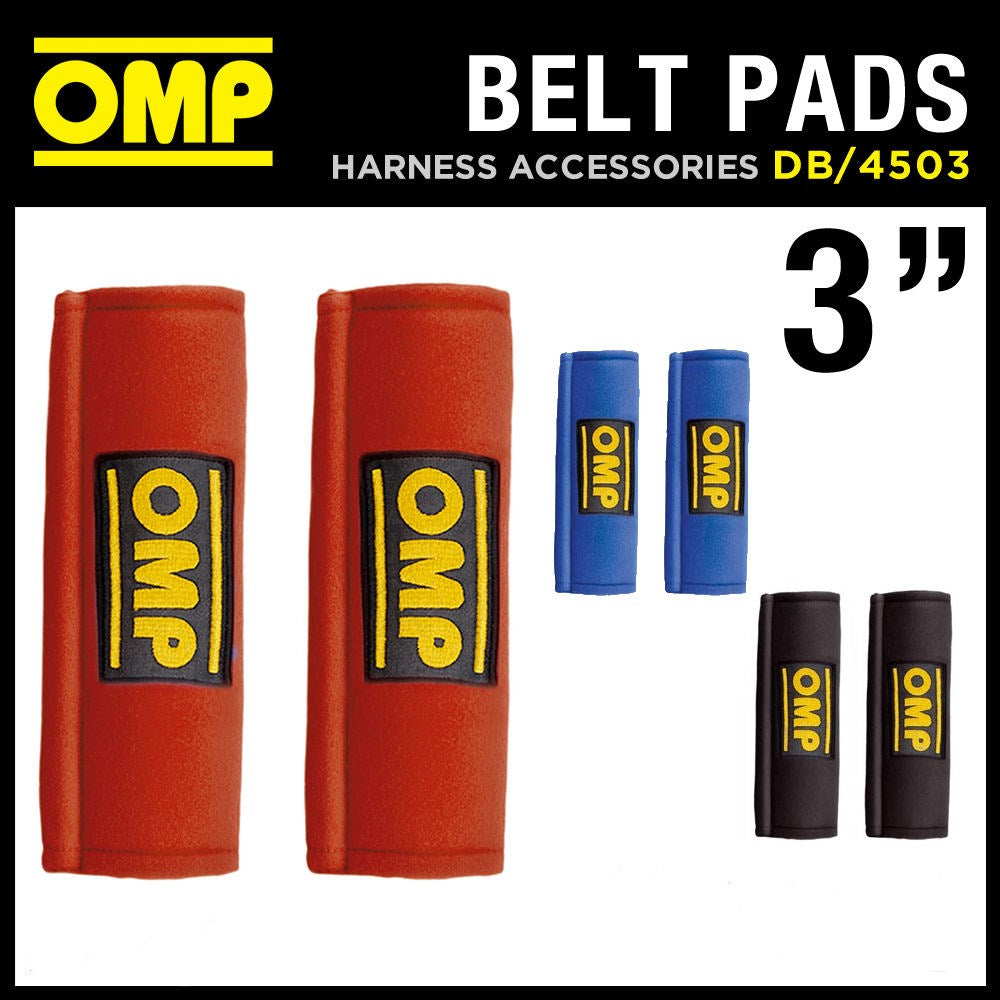 OMP DB0-0450-A02-041 (DB/450/3/B) Pair of seat belt pad, 3", blue (not FIA) Photo-0