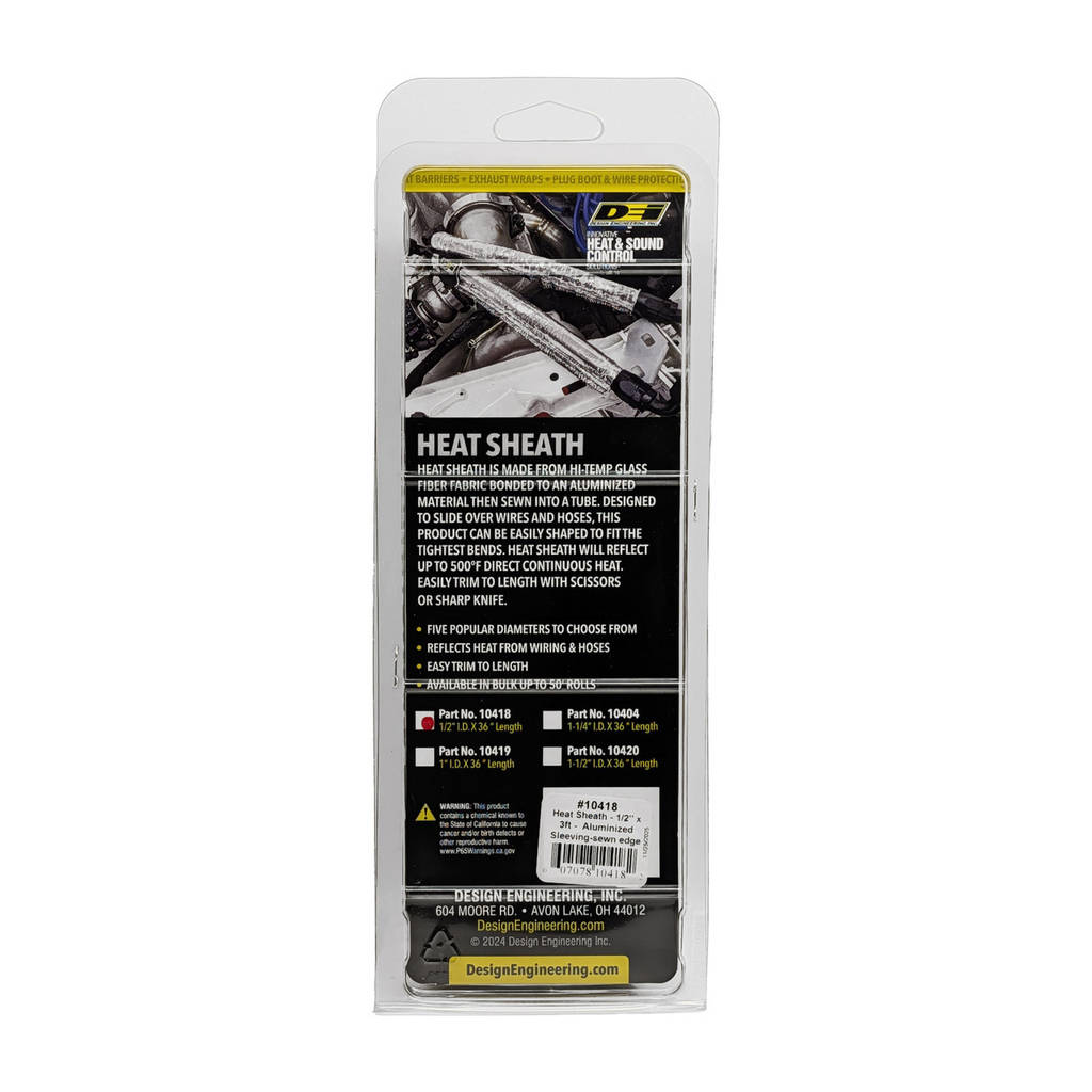 DEI 010418 Heat Sheath 1/2" I.D. x 3ft AluMINIzed Sleeving-sewn edge Photo-2