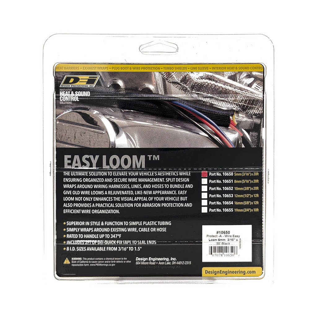 DEI 010650 Split Wire Sleeve Easy Loom™ 5mm-3/16" x 20' Black Photo-7