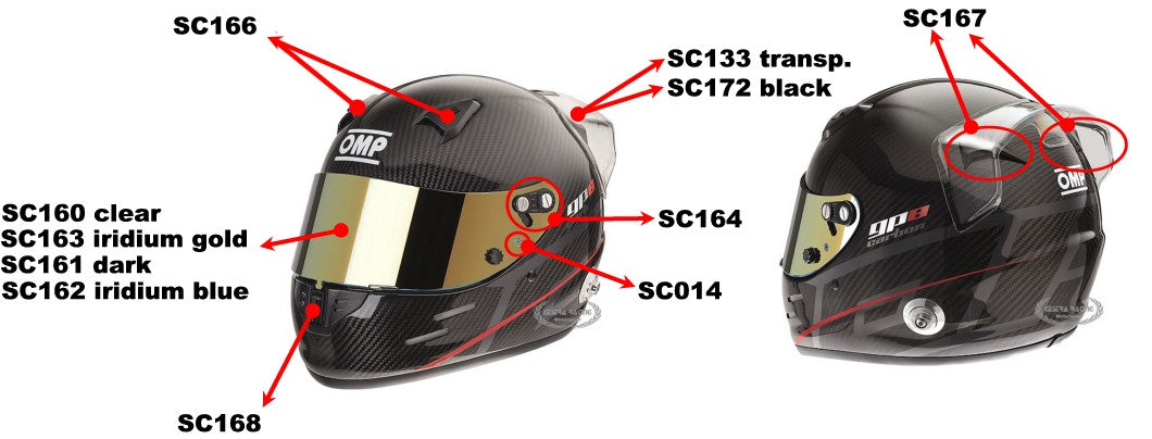 OMP SC0-0161 (SC161) DARK VISOR FOR GP8 EVO/GP8 K/KJ8 SERIES HELMETS Photo-0