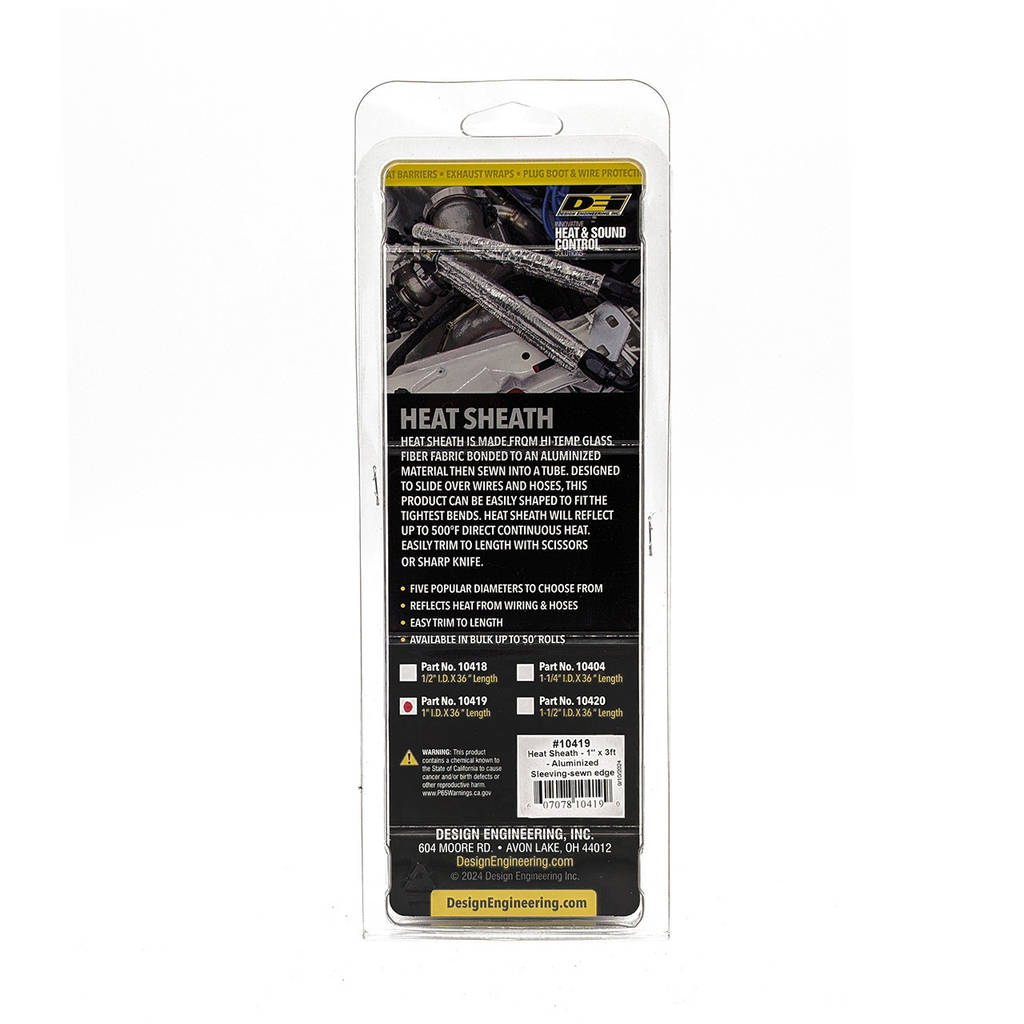 DEI 010419 Heat Sheath 1" x 3ft AluMINIzed Sleeving-sewn edge Photo-2