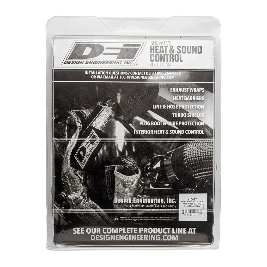 DEI 010487 Heat Shroud™ 2-1/2" x 3ft AluMINIzed Sleeving-hook & loop edge Photo-2
